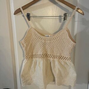 Roommates Beige Crochet Lace Camisole